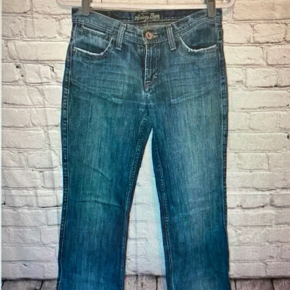 American Eagle Outfitters Women's Teal-Blue Bootcut Jeans